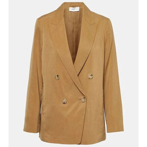 NWT Vince Double Breasted Blazer Drapey 100% Silk Jacket